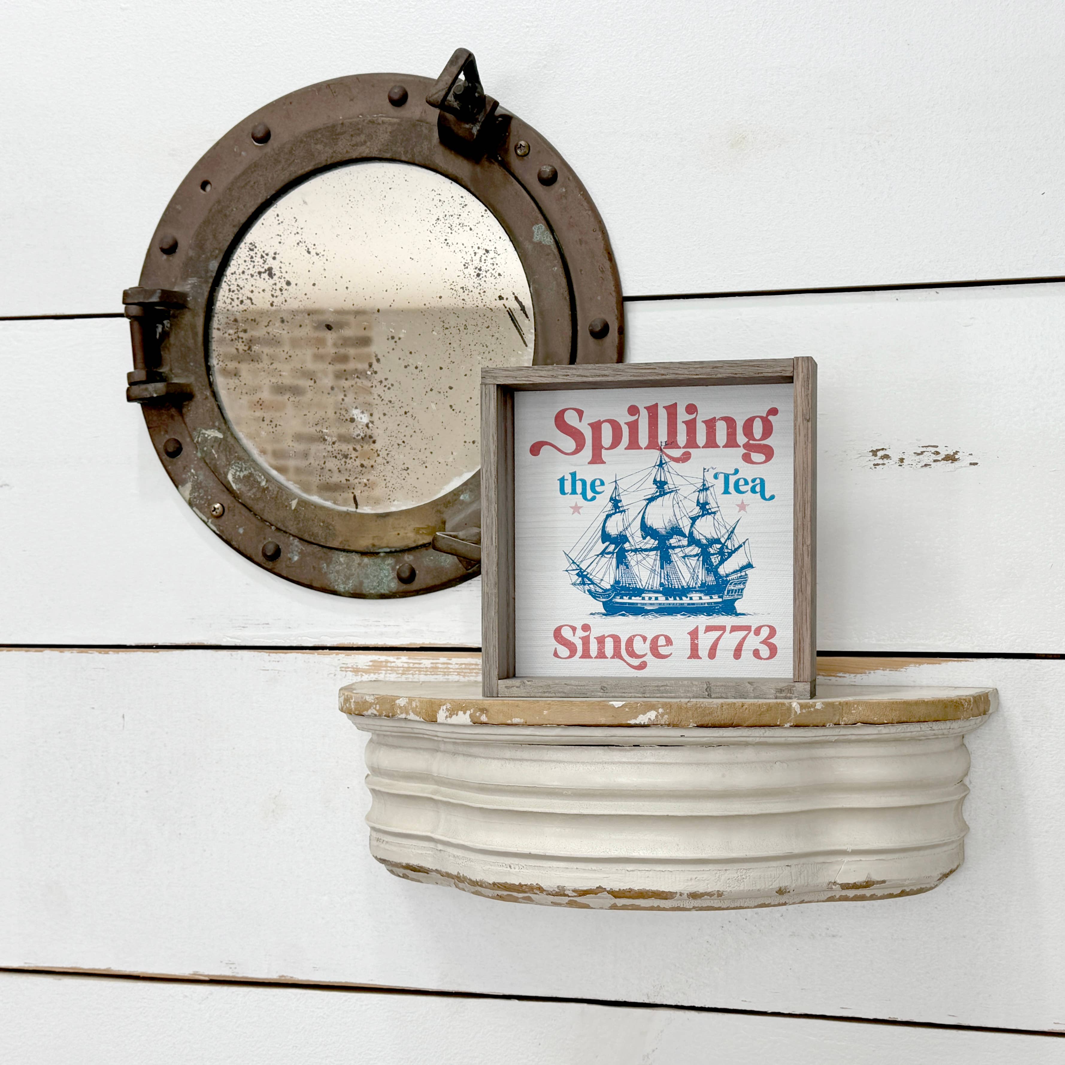 Spilling the Tea Since 1773 - America Canvas Art - Framed