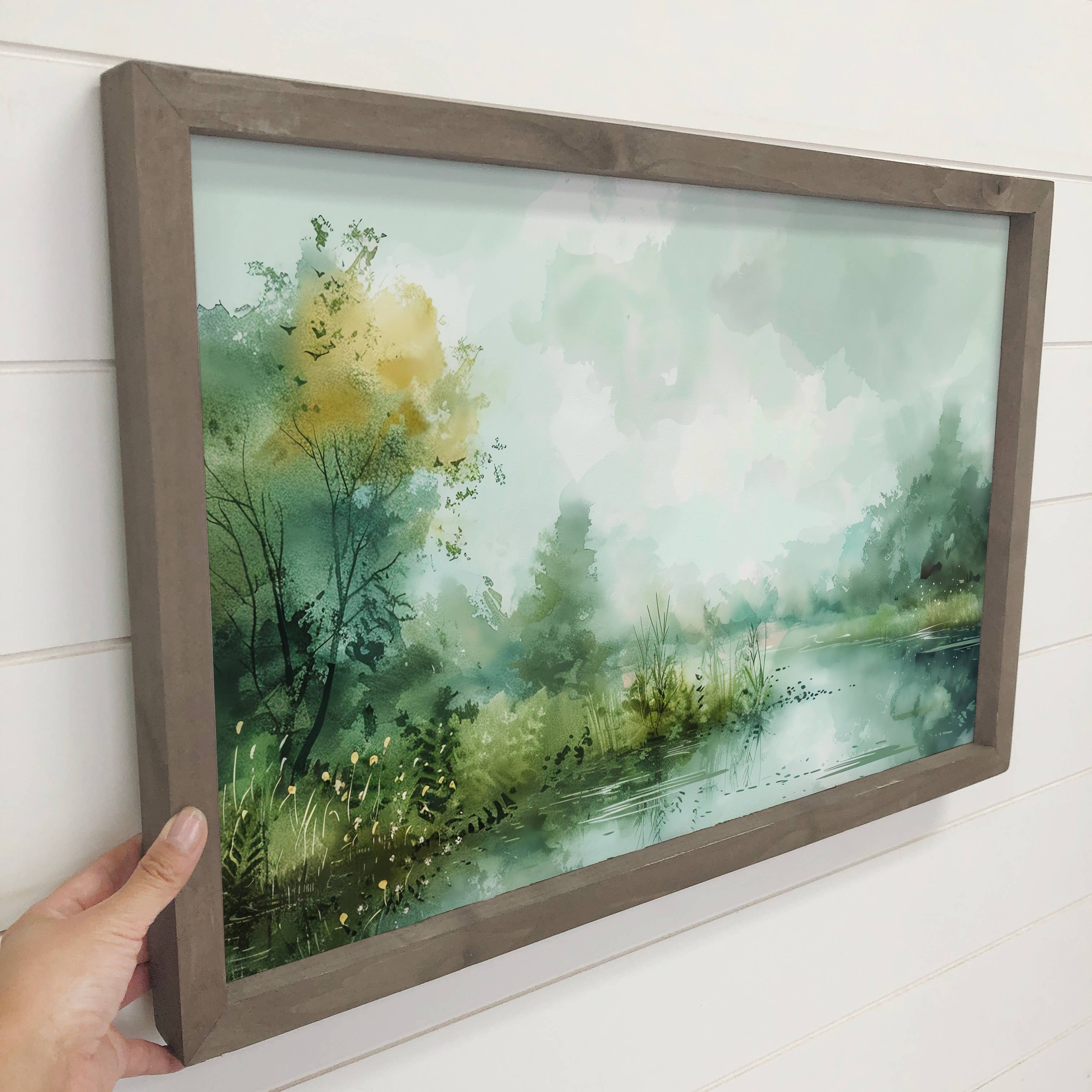 Tranquil River Scene - River Canvas Art - Wood Framed Art
