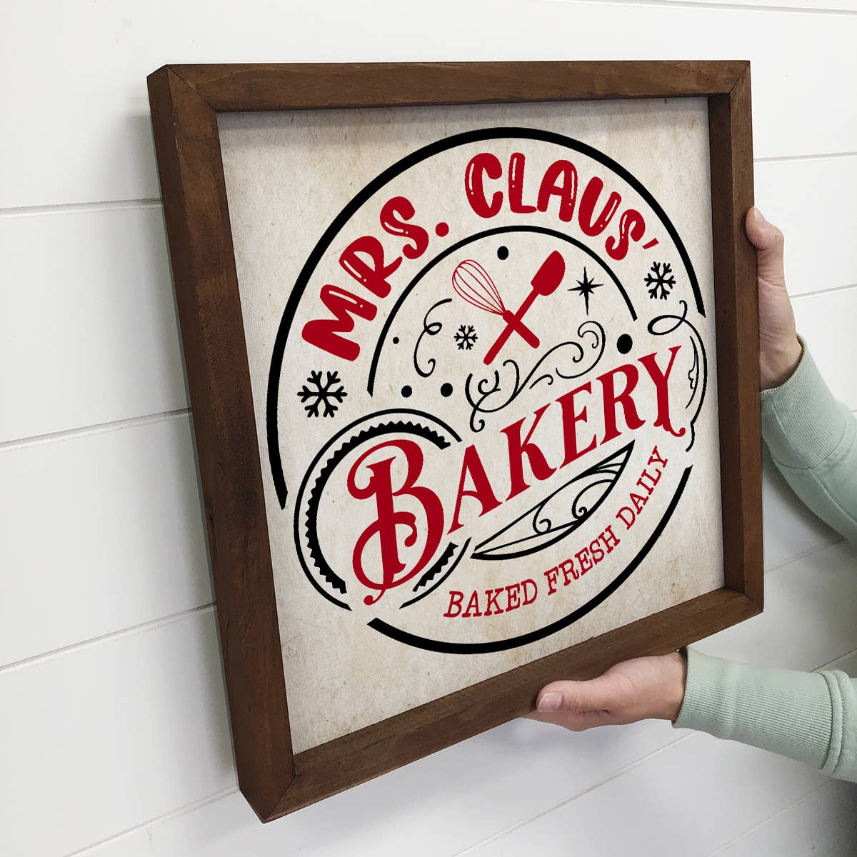 Mrs. Claus Bakery - Framed Holiday Word Sign - Word Art