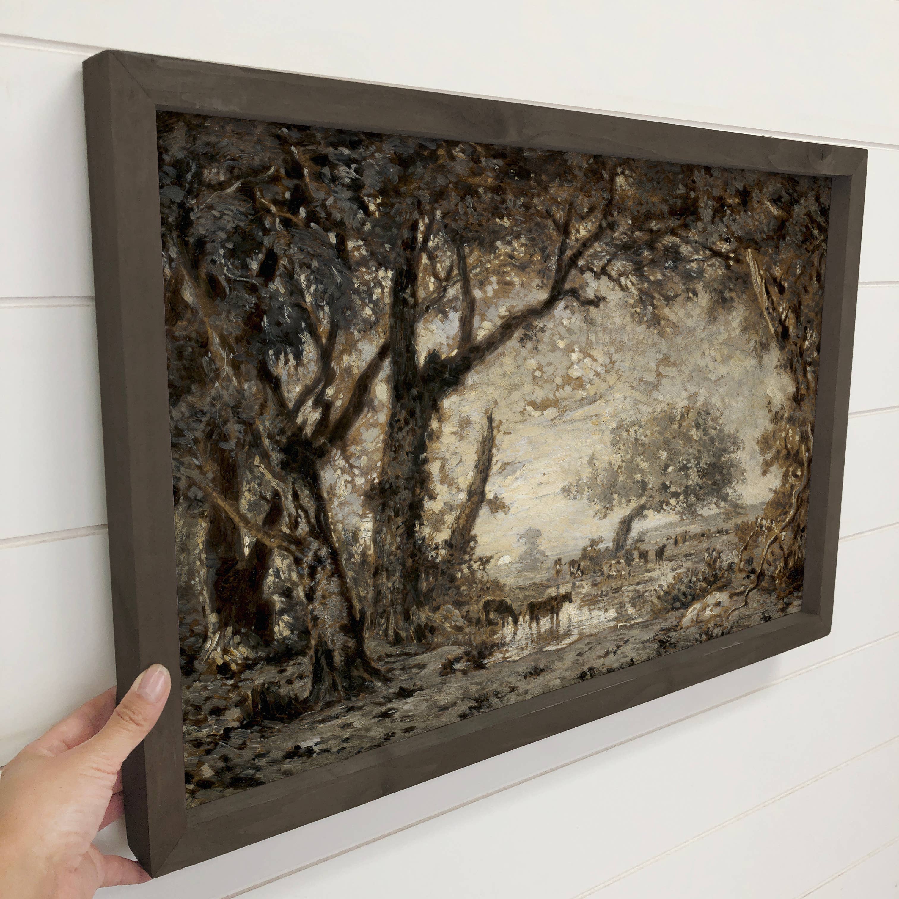 Forest Getting Dark - Forest Landscape Canvas Art - Framed