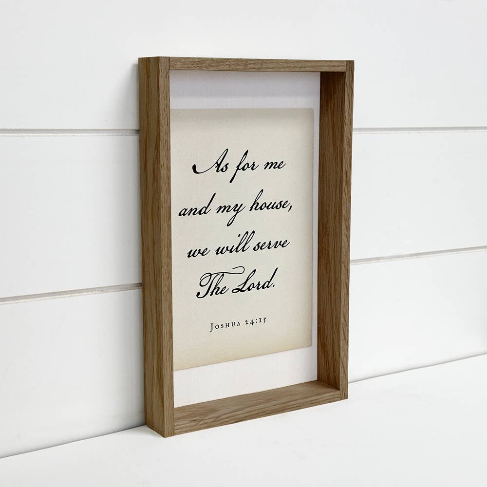 As For Me and My House - Scripture Word Canvas Art - Framed