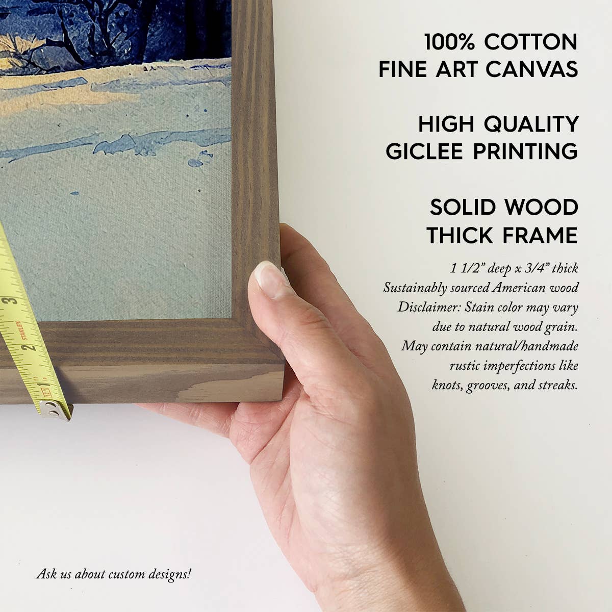 Rural Winter Watercolor - Winter Landscape Canvas Art