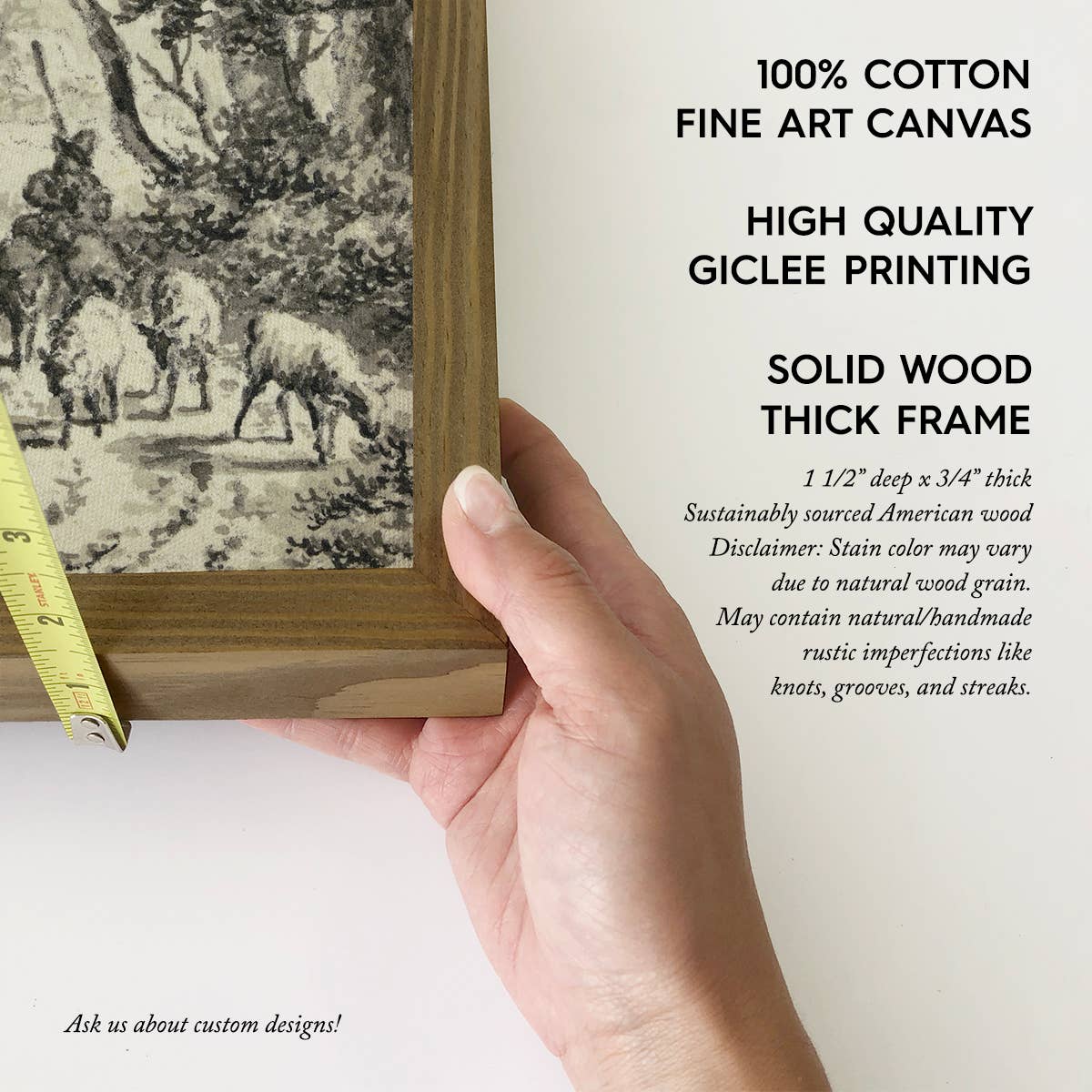 Sheep Herder Sketch - Sketch Canvas Art - Wood Framed Decor