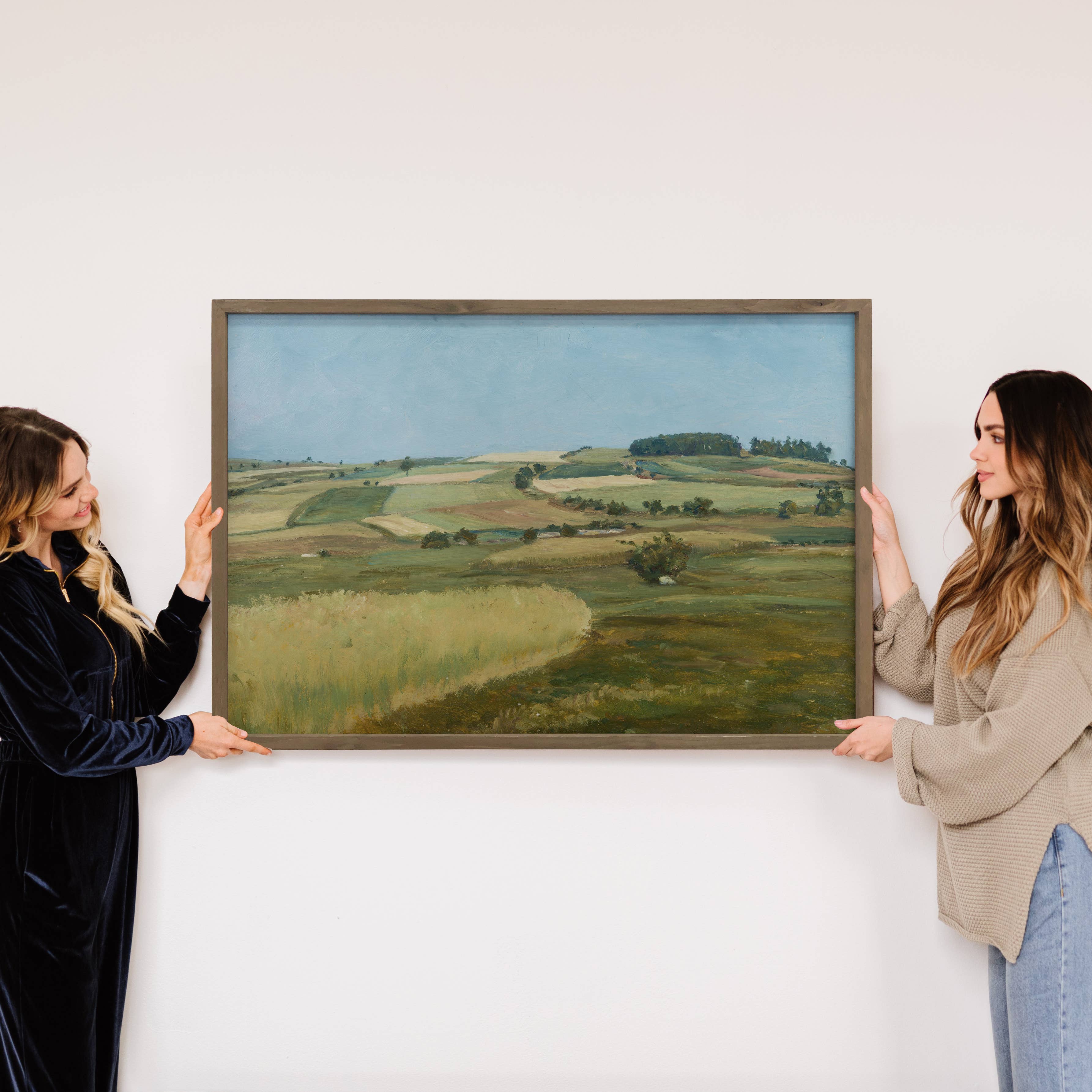 Farm Fields - Open Fields Canvas Art - Wood Framed Wall Art