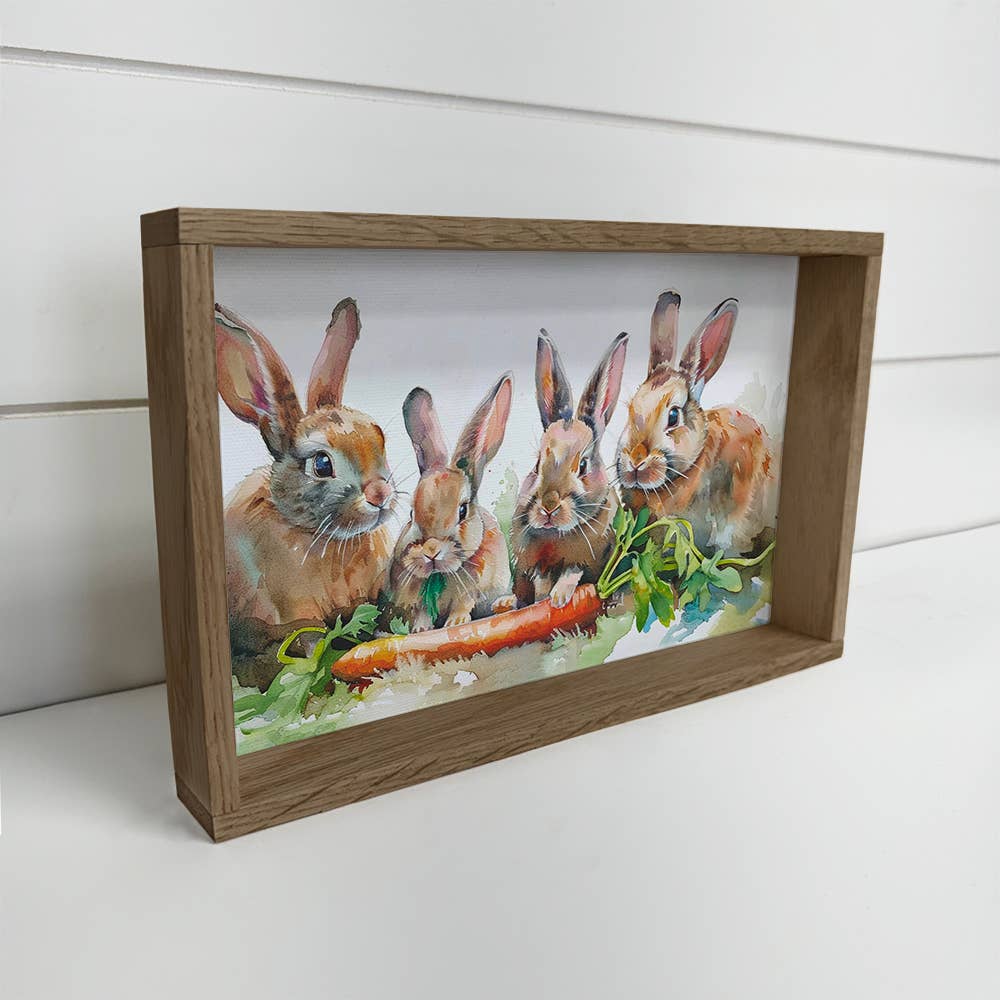 Bunnies Easter Carrot Feast - Sweet Bunny Canvas Art