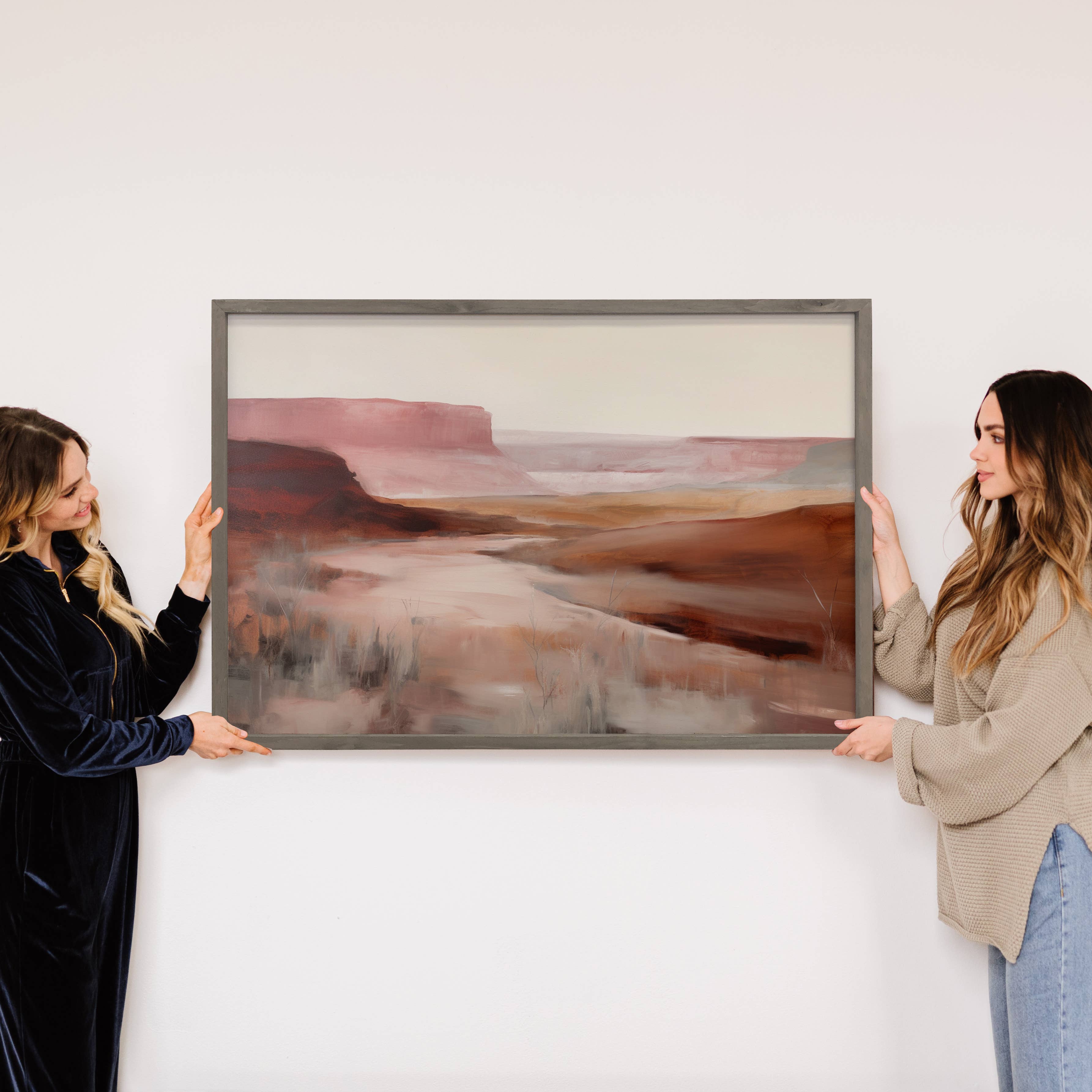 Red Rock Abstract Painting - Nature Landscape Canvas Artwork