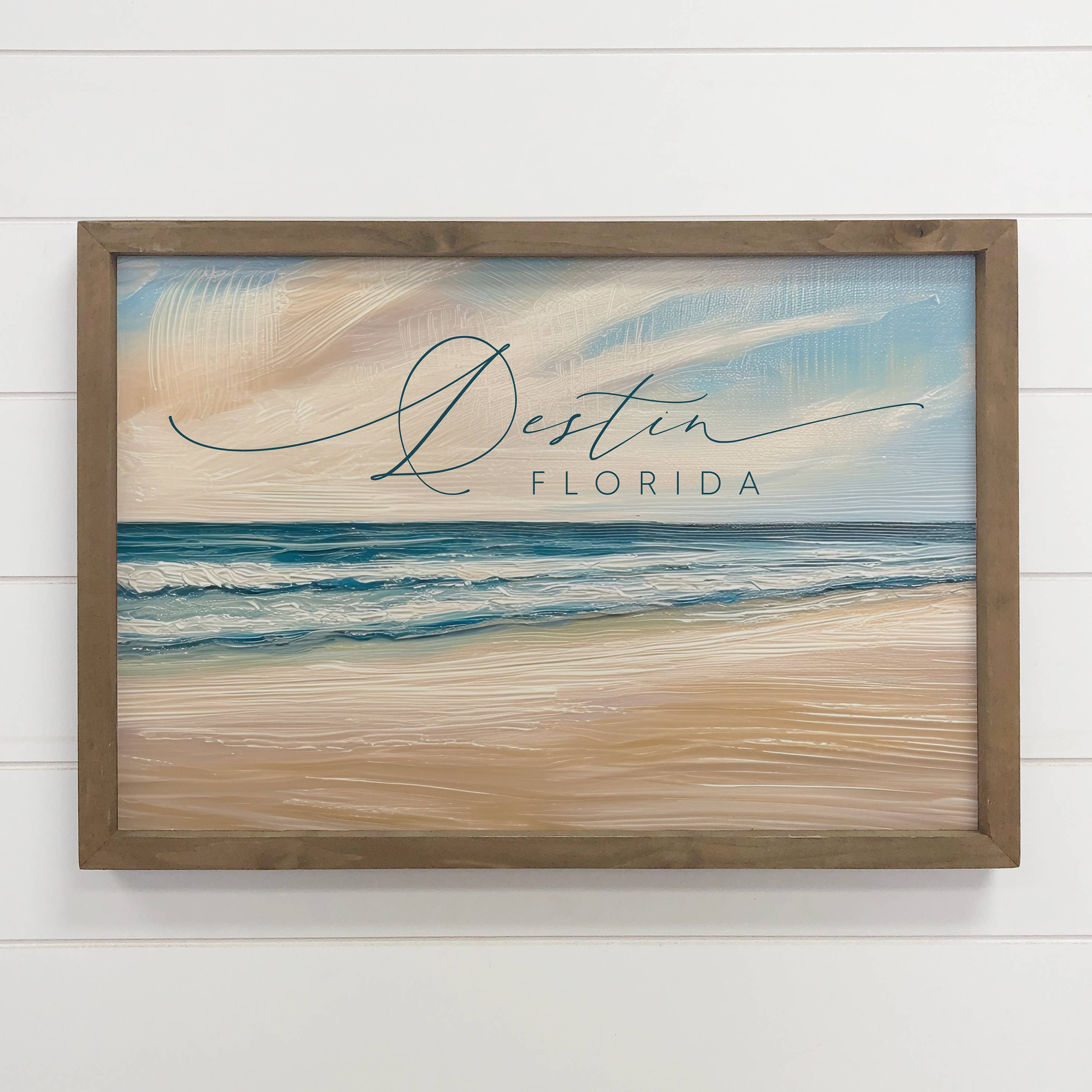 Custom Sandy Beach Scene - Custom Canvas Art - Wood Framed