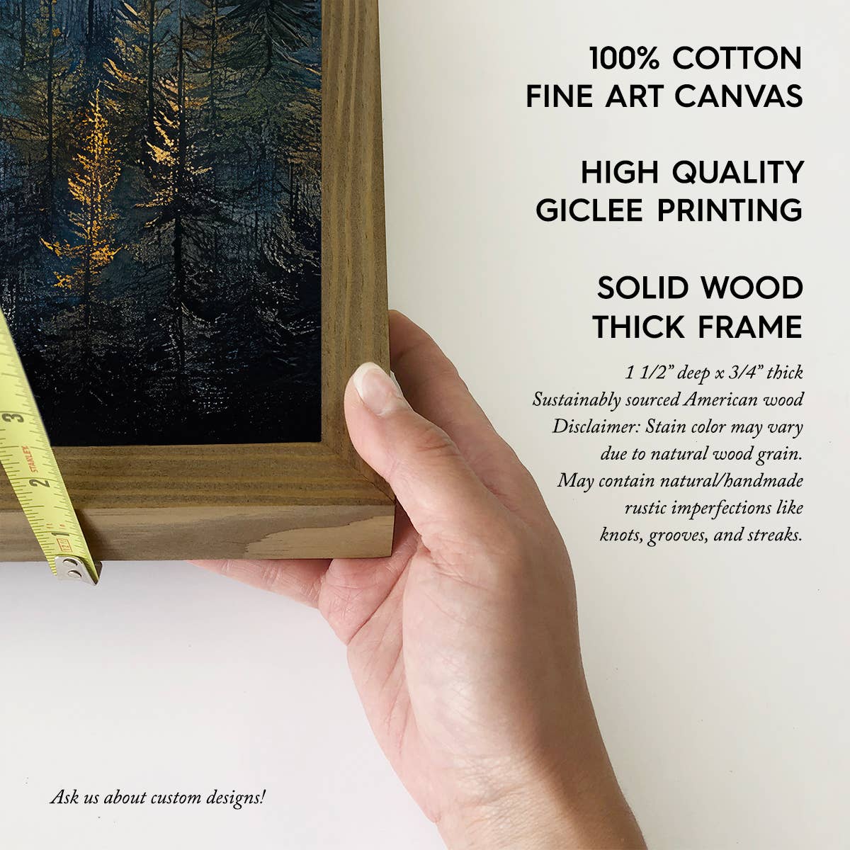 Navy Mountain Glory - Mountain Landscape Art - Wood Framed