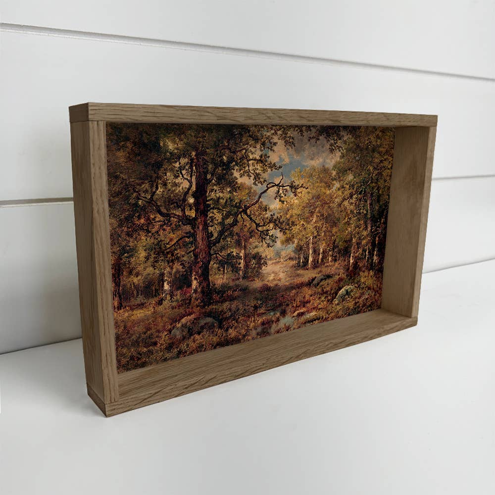 Oak Woodland - Woodland Landscape Canvas Art - Wood Framed