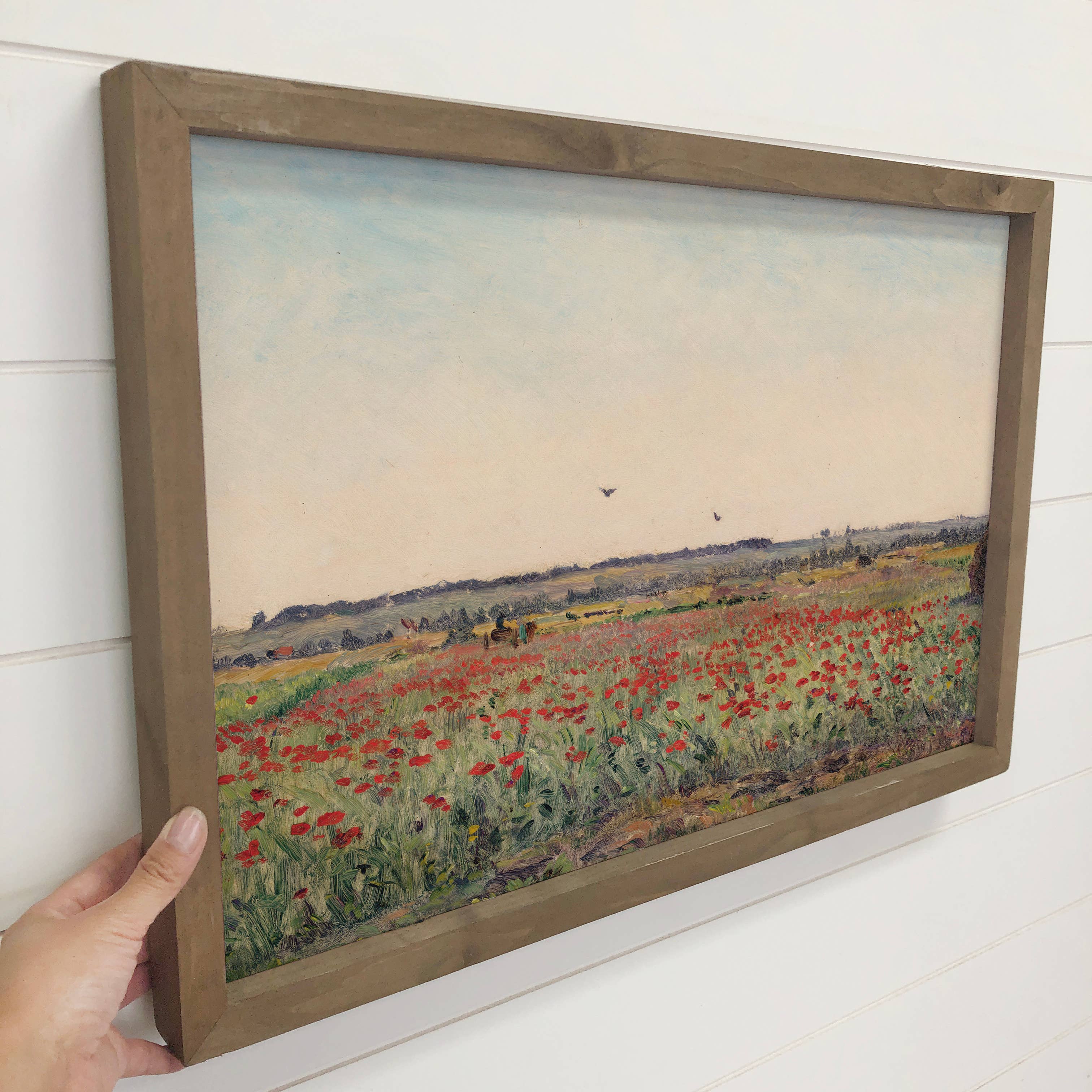 Red Poppy Fields - Nature Canvas Art - Wood Framed Decor