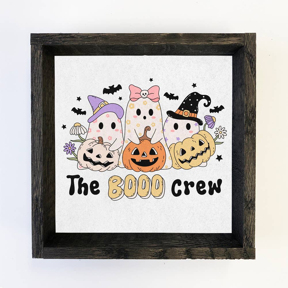 The Boo Crew - Halloween Canvas Art - Wood Framed Wall Art