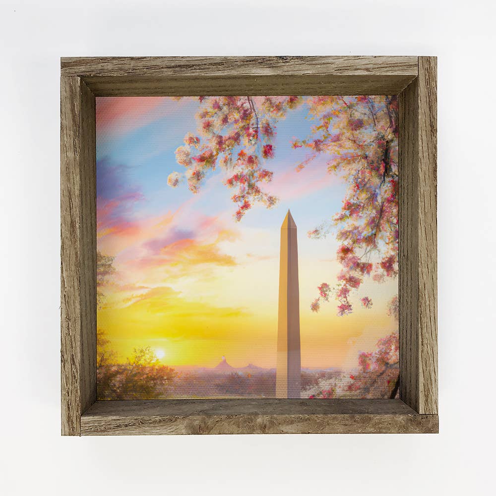 Springtime Art- George Washington DC Monument- Cherry Tree