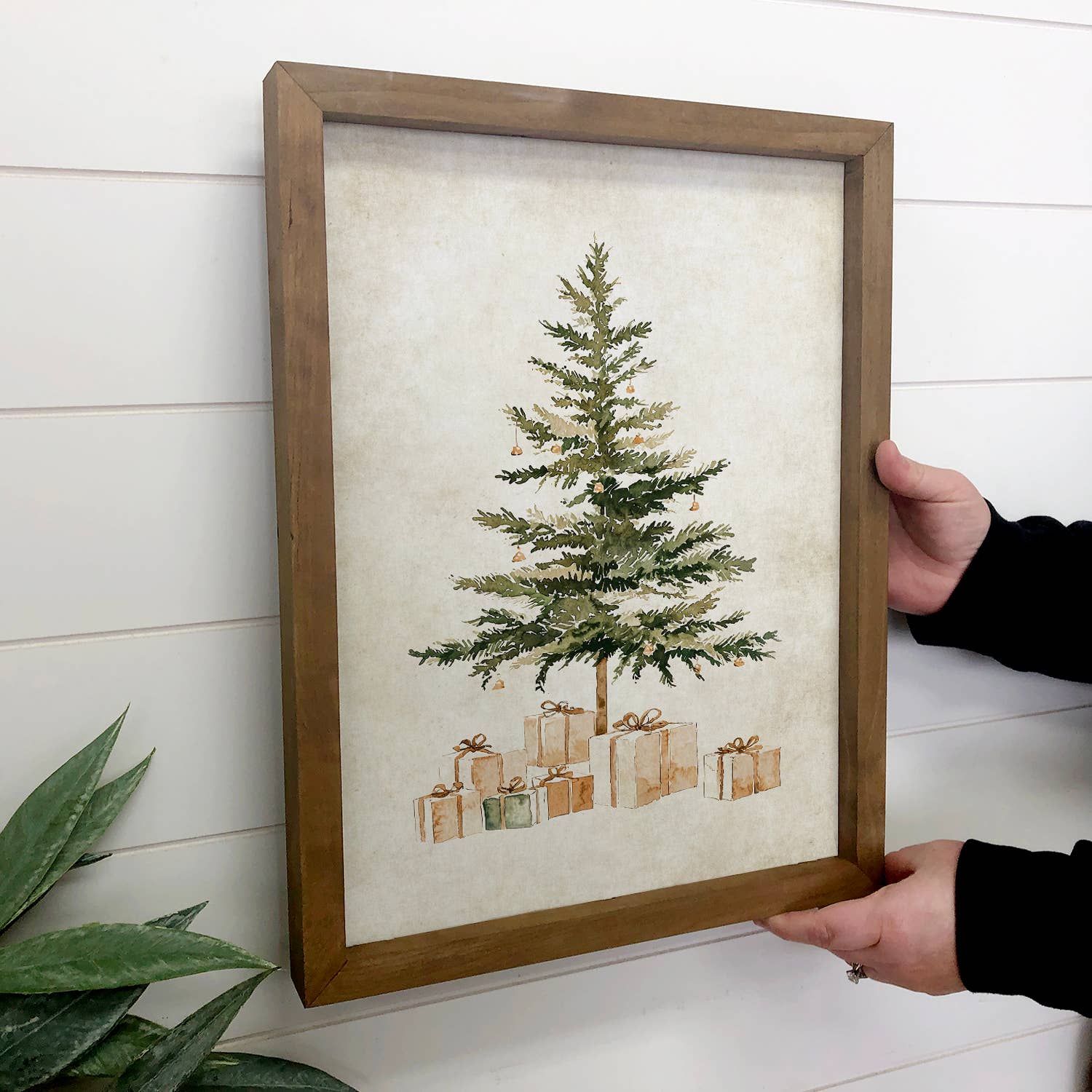 Sweet Simple Christmas Tree - Christmas Canvas Art - Framed