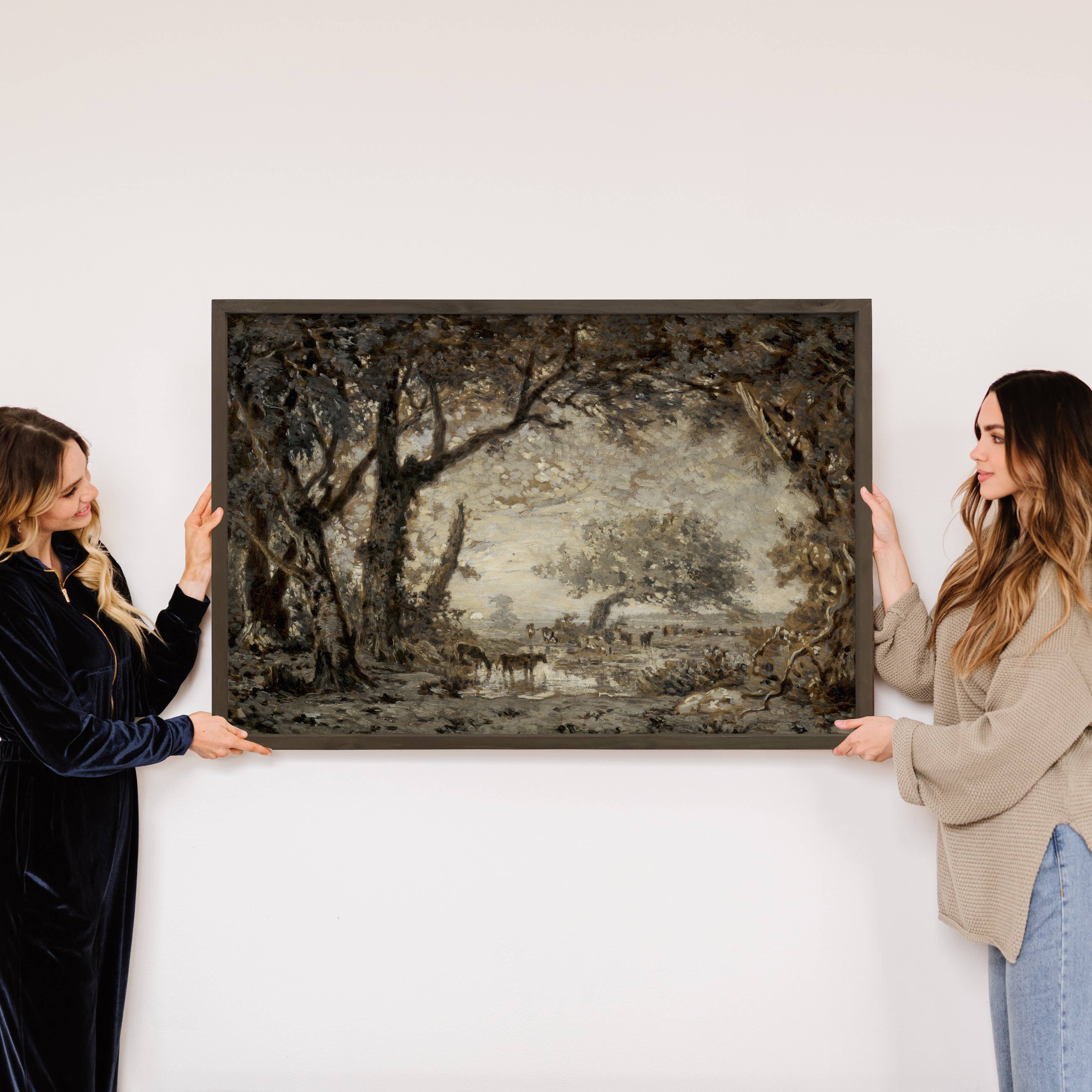Forest Getting Dark - Forest Landscape Canvas Art - Framed