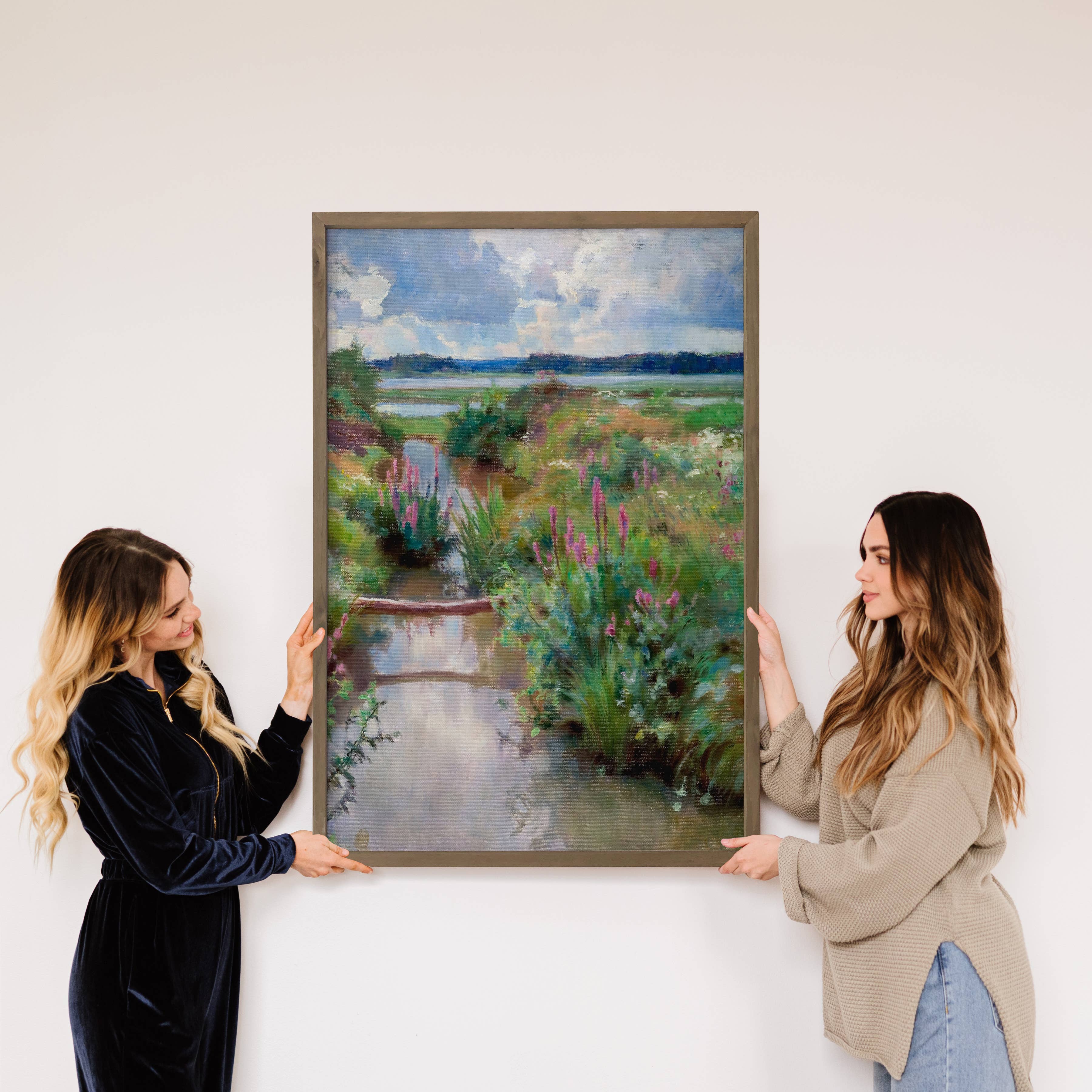 Blooming Stream - Nature Canvas Art - Wood Framed Wall Art
