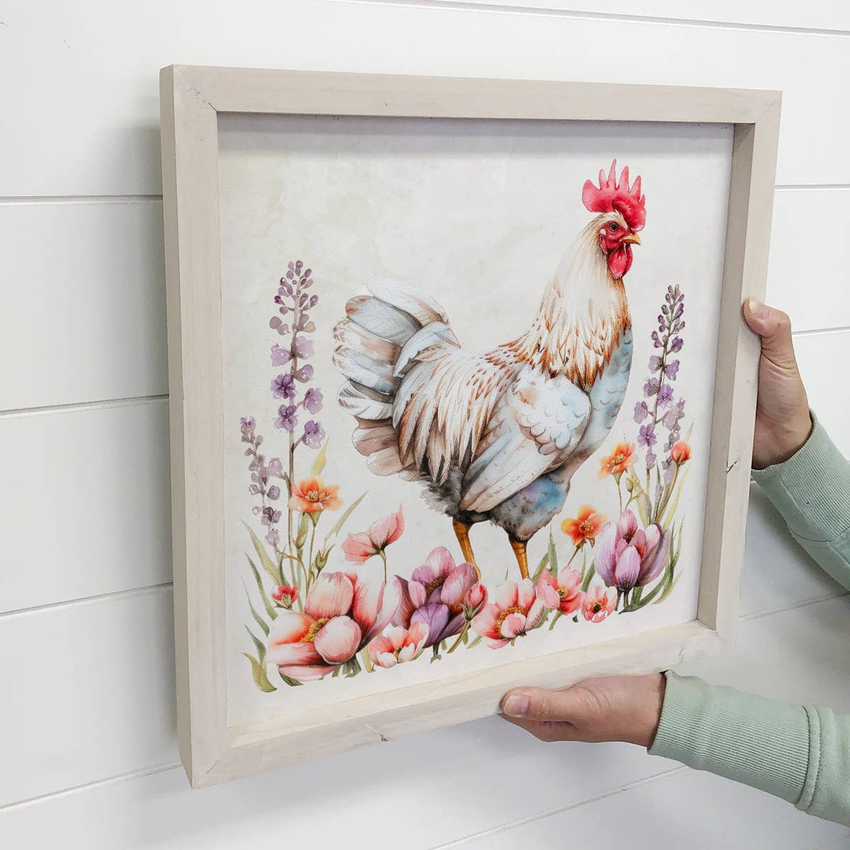 Spring Chicken Soft Colors - Chicken Canvas Art - Framed Art