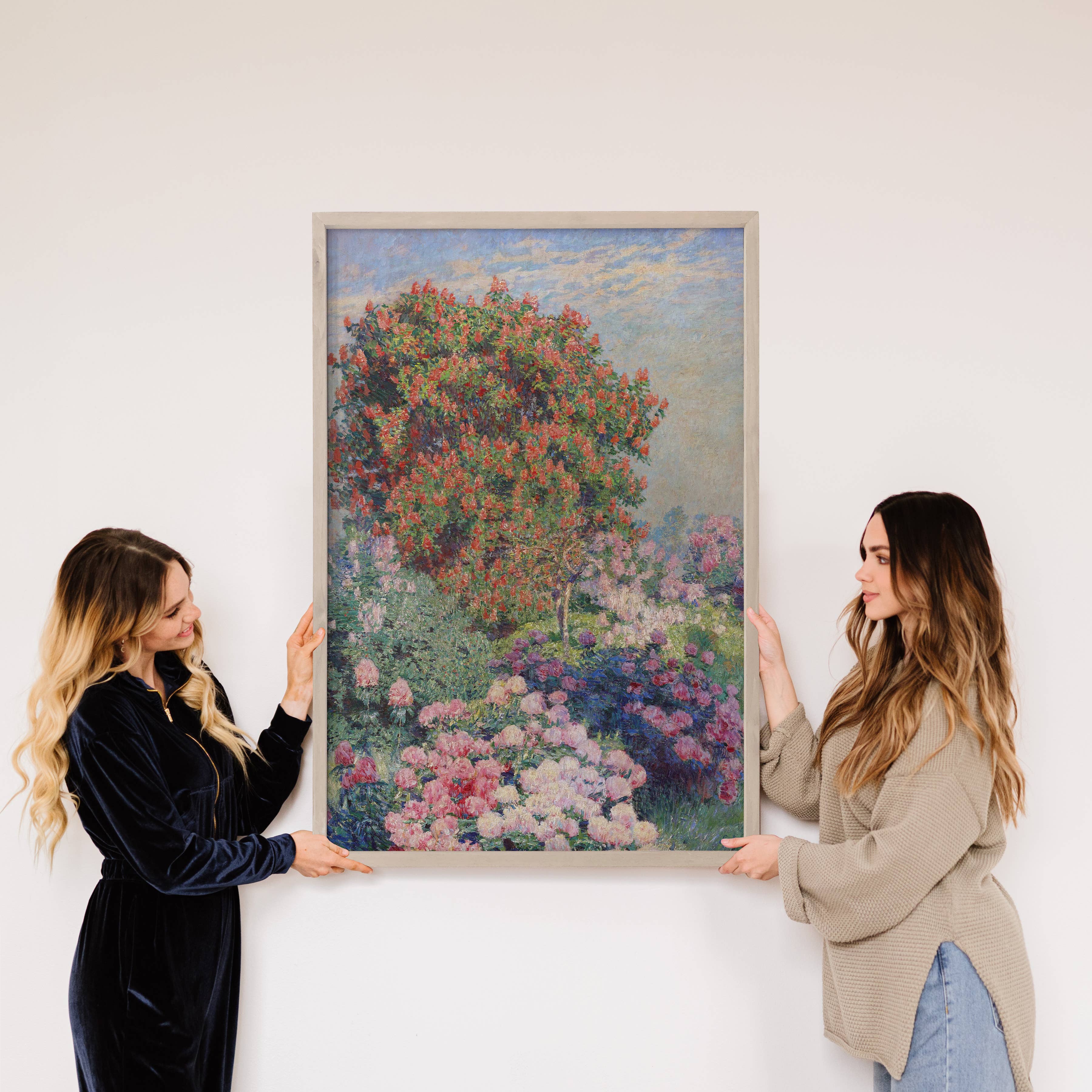 May Flower Garden - Flower Canvas Art - Wood Framed Wall Art