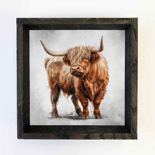 Majestic Highland Cow - Cute Framed Animal Wall Art - Decor