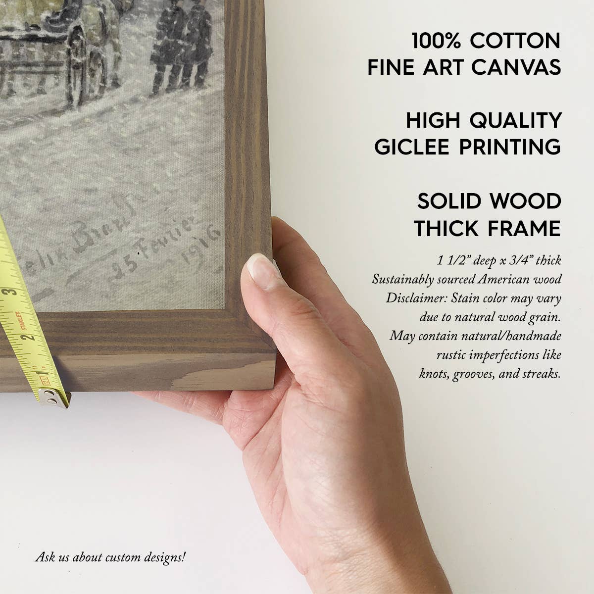 Winter Vintage Street - Winter Landscape Canvas Art - Framed