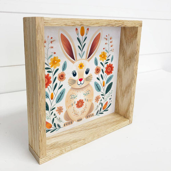 Nordic Easter Bunny - Easter Bunny Canvas Art - Wood Framed