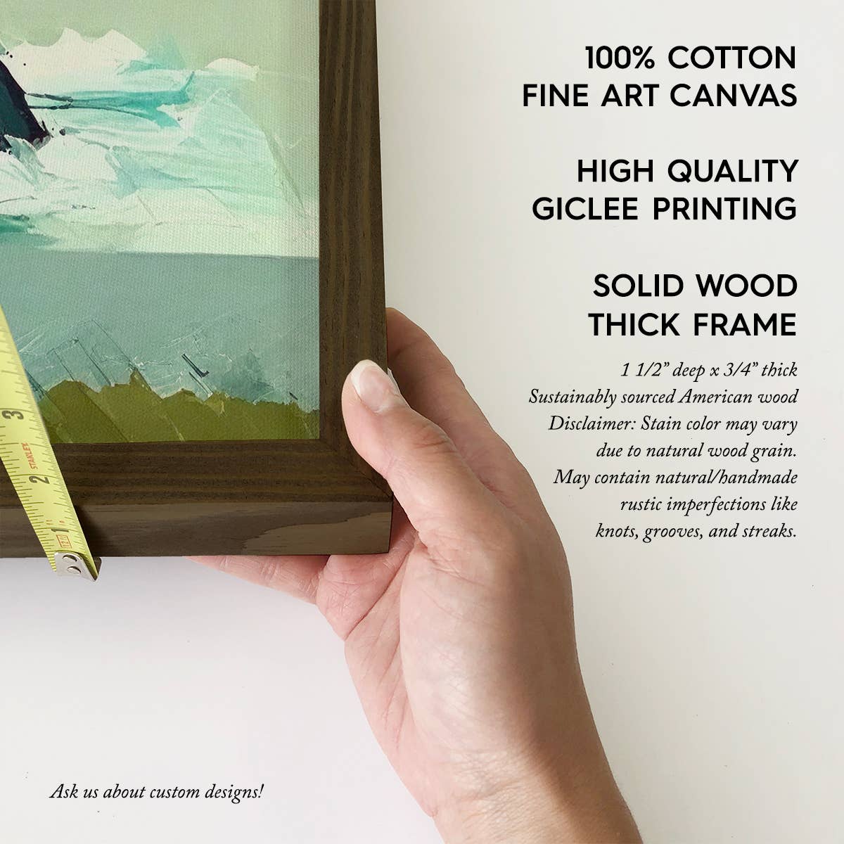 Rocks and Sea - Nature Landscape Canvas Art - Wood Framed