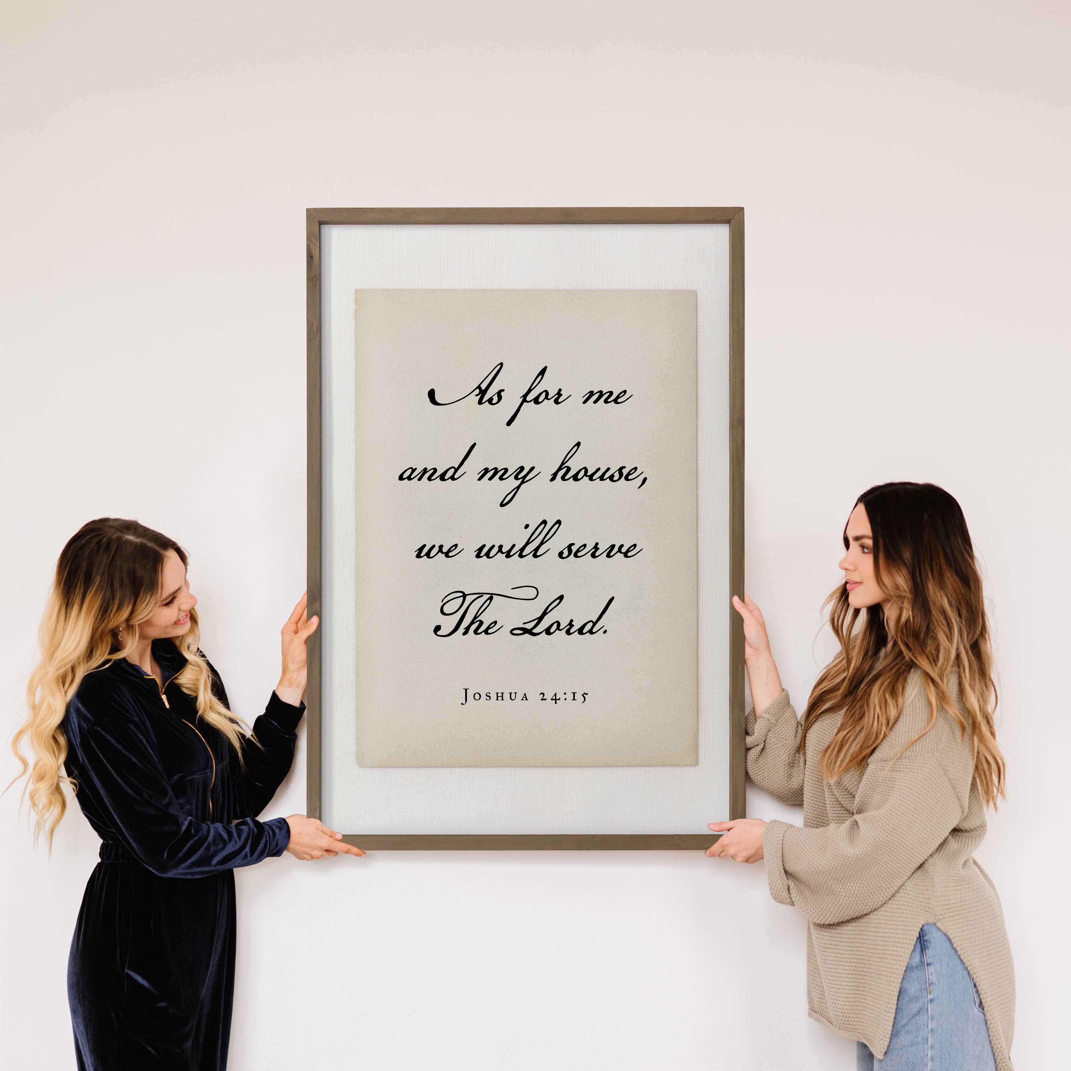 As For Me and My House - Scripture Word Canvas Art - Framed