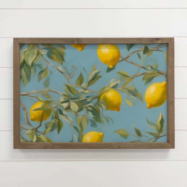 Lemon Branches - Summertime Wall Art - Farmhouse Canvas Art