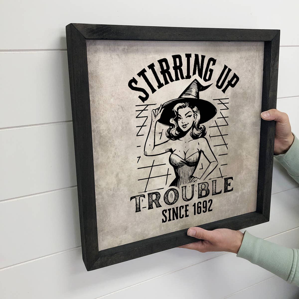 Stirring Up Trouble - Halloween Canvas Art - Wood Framed Art