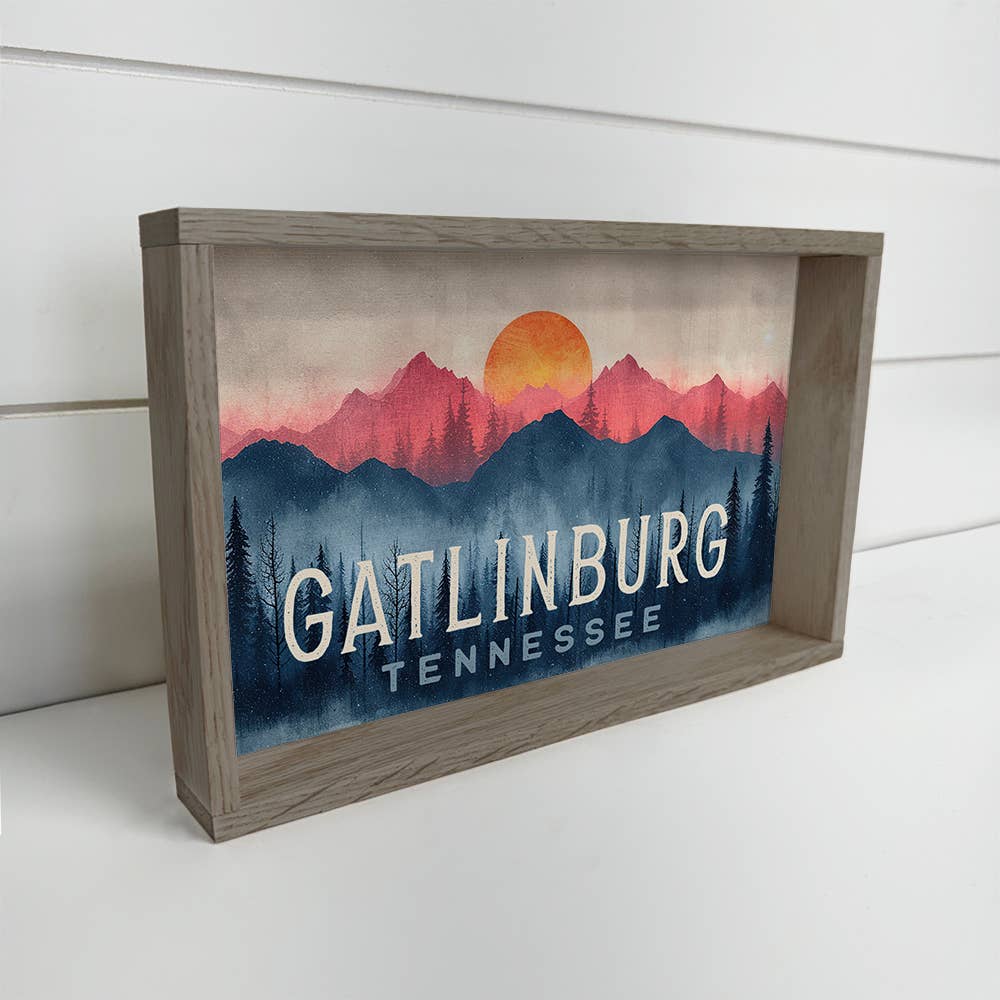 Mod Mountains Custom - Custom Sign Canvas Art - Wood Framed