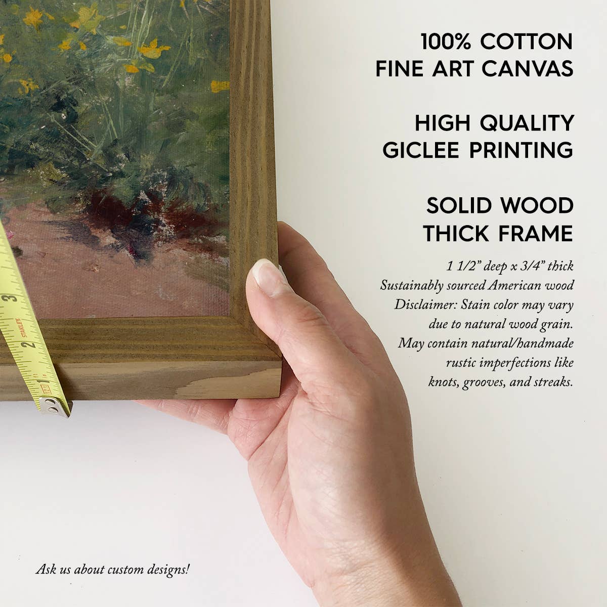 Flower Beds - Flower Canvas Art - Wood Framed Wall Art