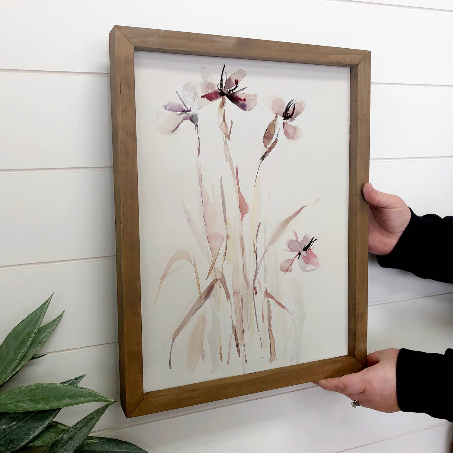 Romantic Wildflowers - Flower Canvas Art - Wood Framed Decor