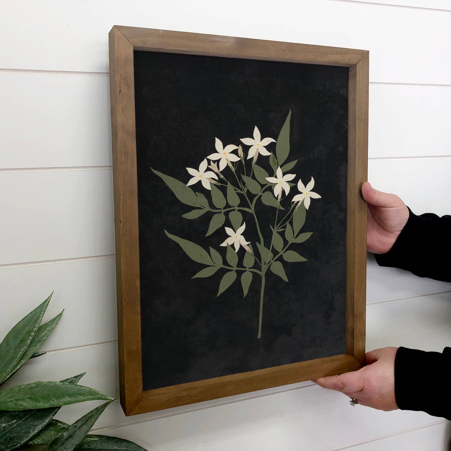 White Flower Papercraft - Flower Canvas Art - Wood Framed