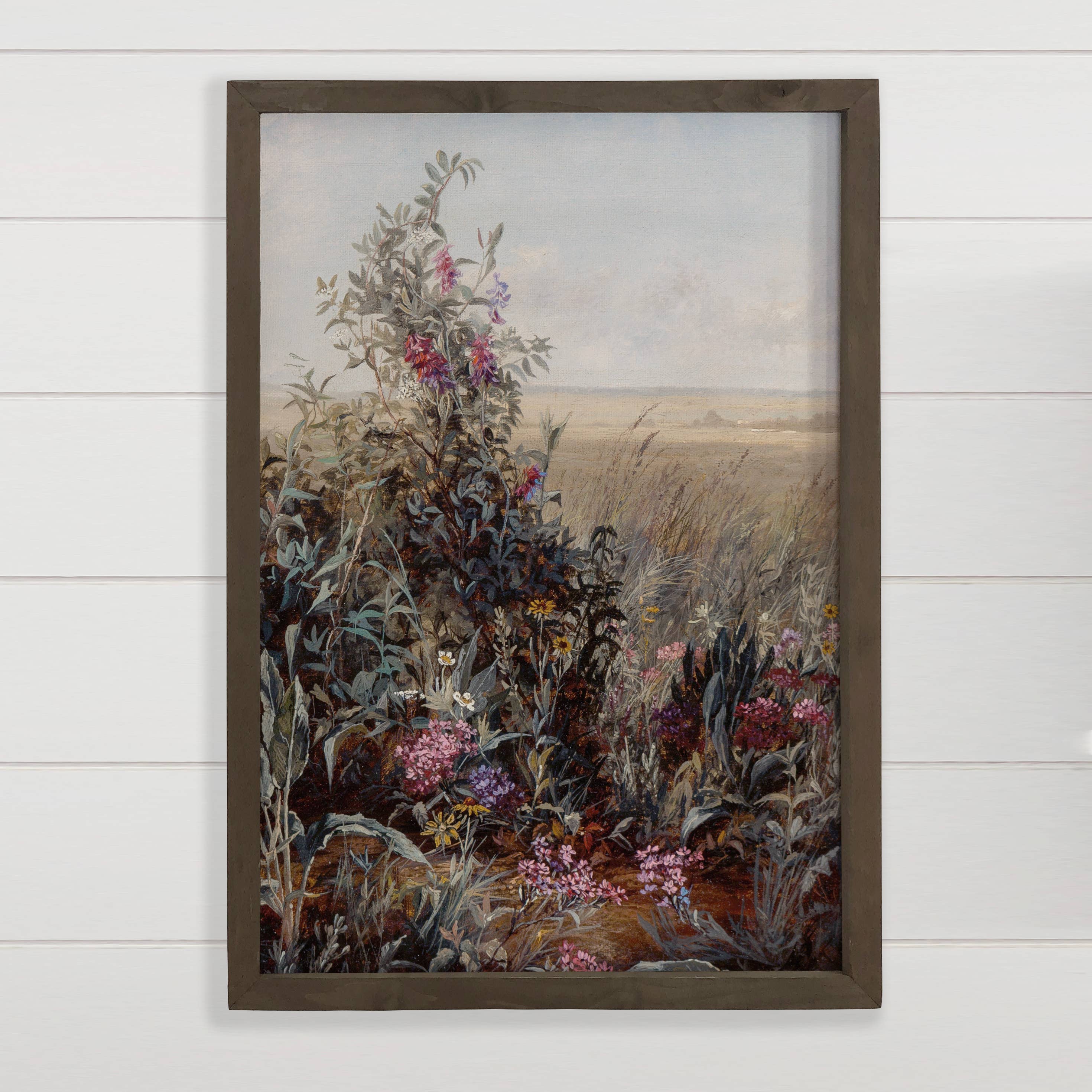 Wildflowers Flourish -Flower Canvas Art - Wood Framed Decor