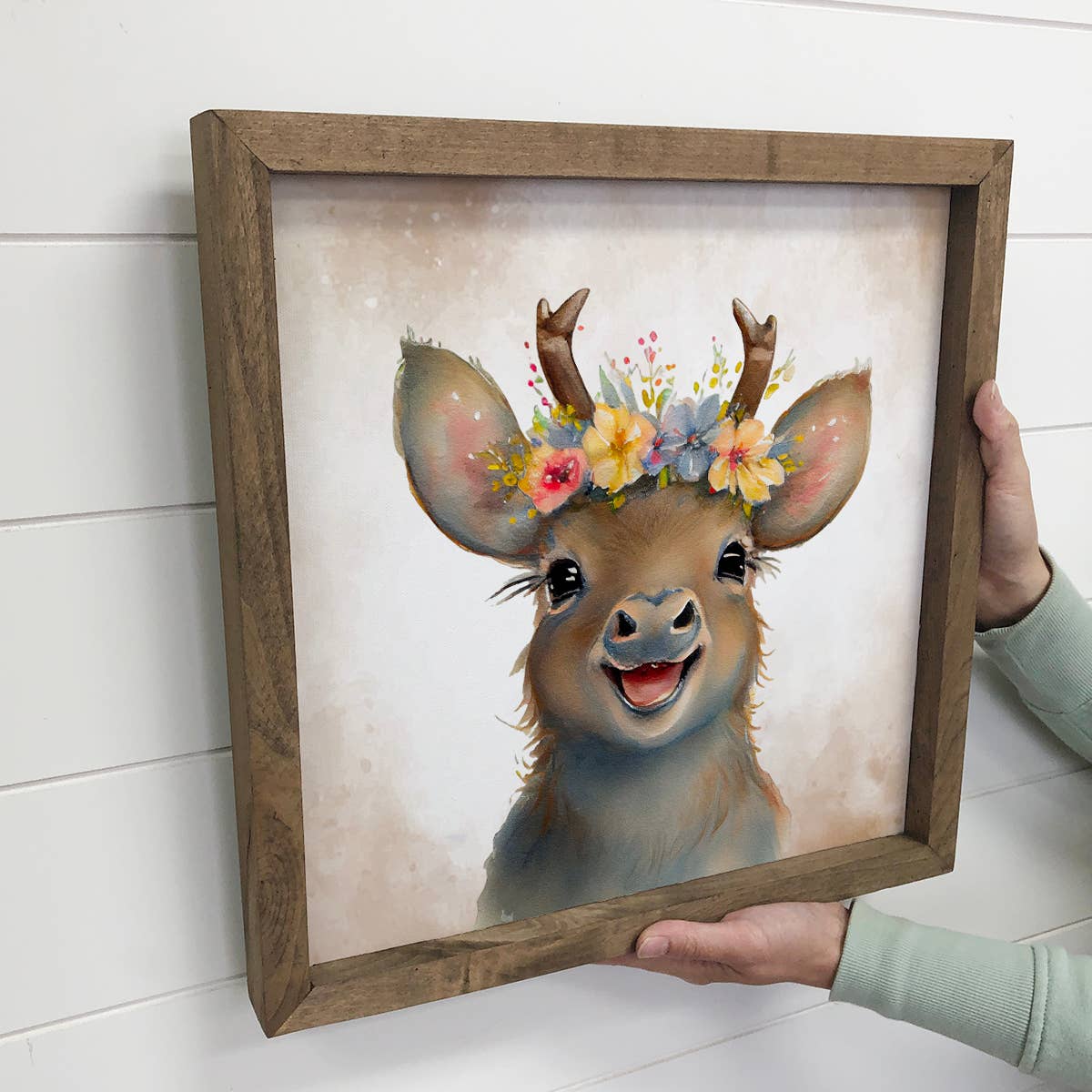 Cute Flower Reindeer -  Baby Reindeer with Flower Crown