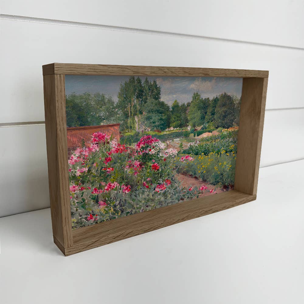 Flower Beds - Flower Canvas Art - Wood Framed Wall Art