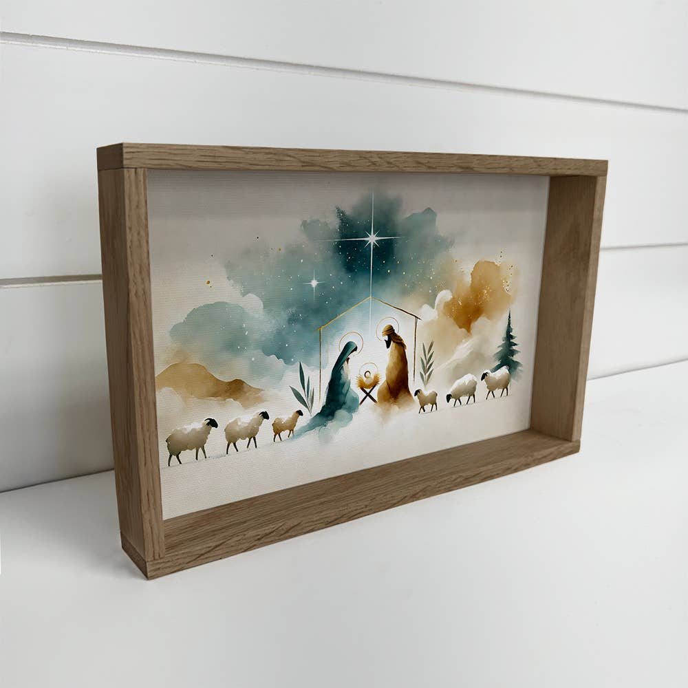 Modern Boho Christmas Nativity Abstract Painting - Nativity
