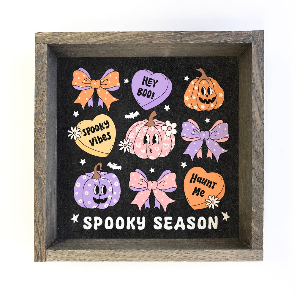 Spooky Season Cute Aesthetic - Halloween Canvas Art - Framed