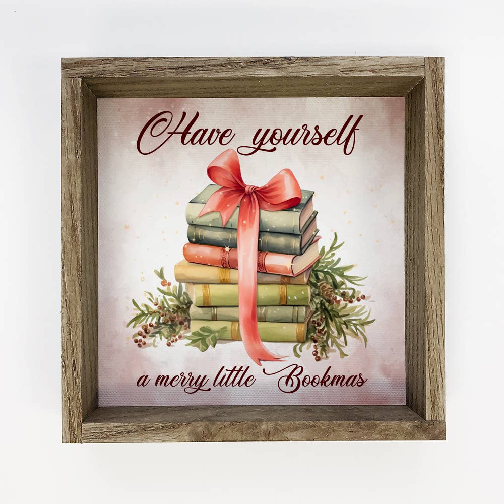 Have Yourself a Merry Little Bookmas - Christmas Canvas Art