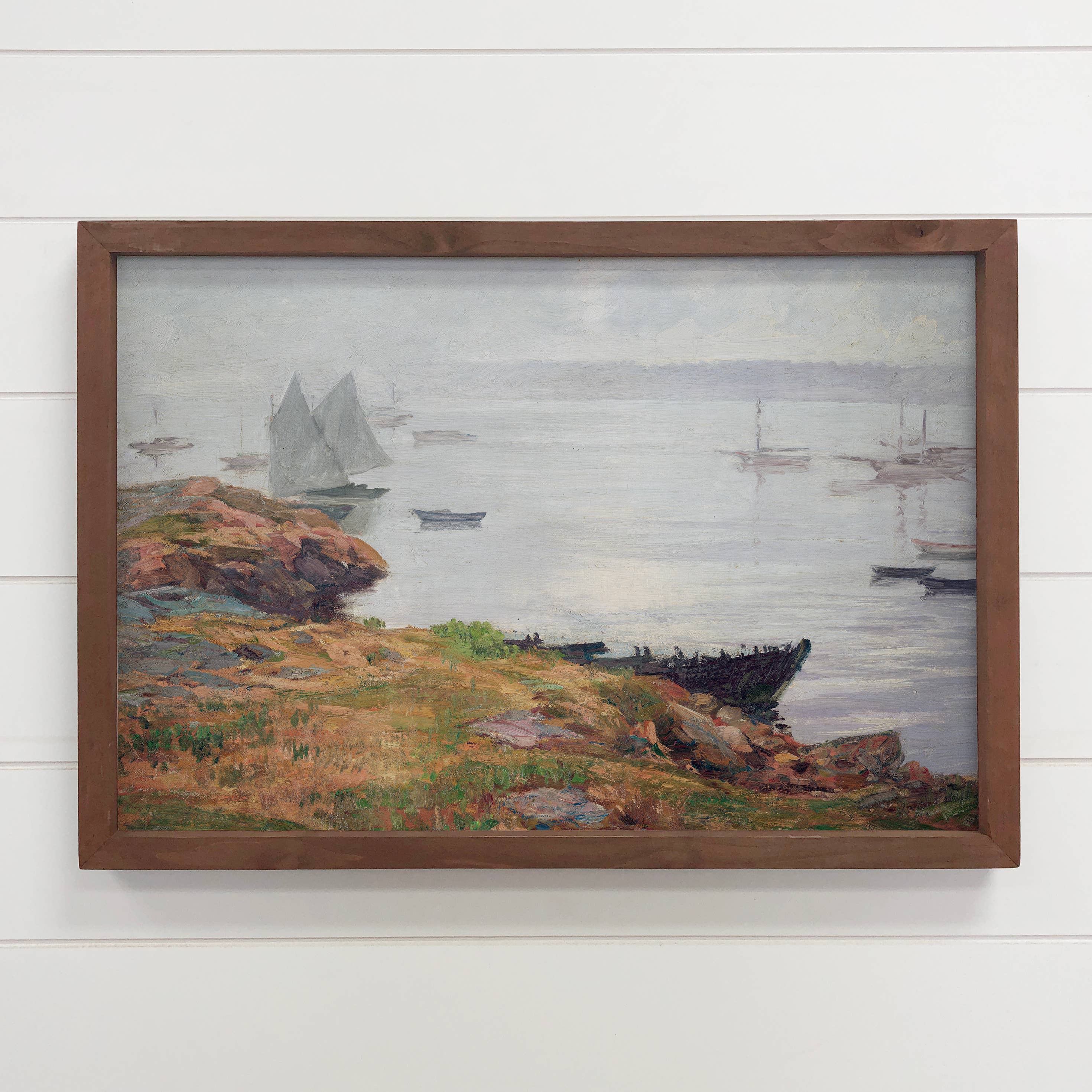 New England Coast - Landscape Canvas Art - Wood Framed Art