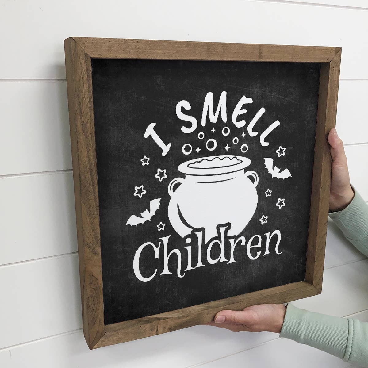 I Smell Children - Halloween Canvas Word Art - Wood Framed