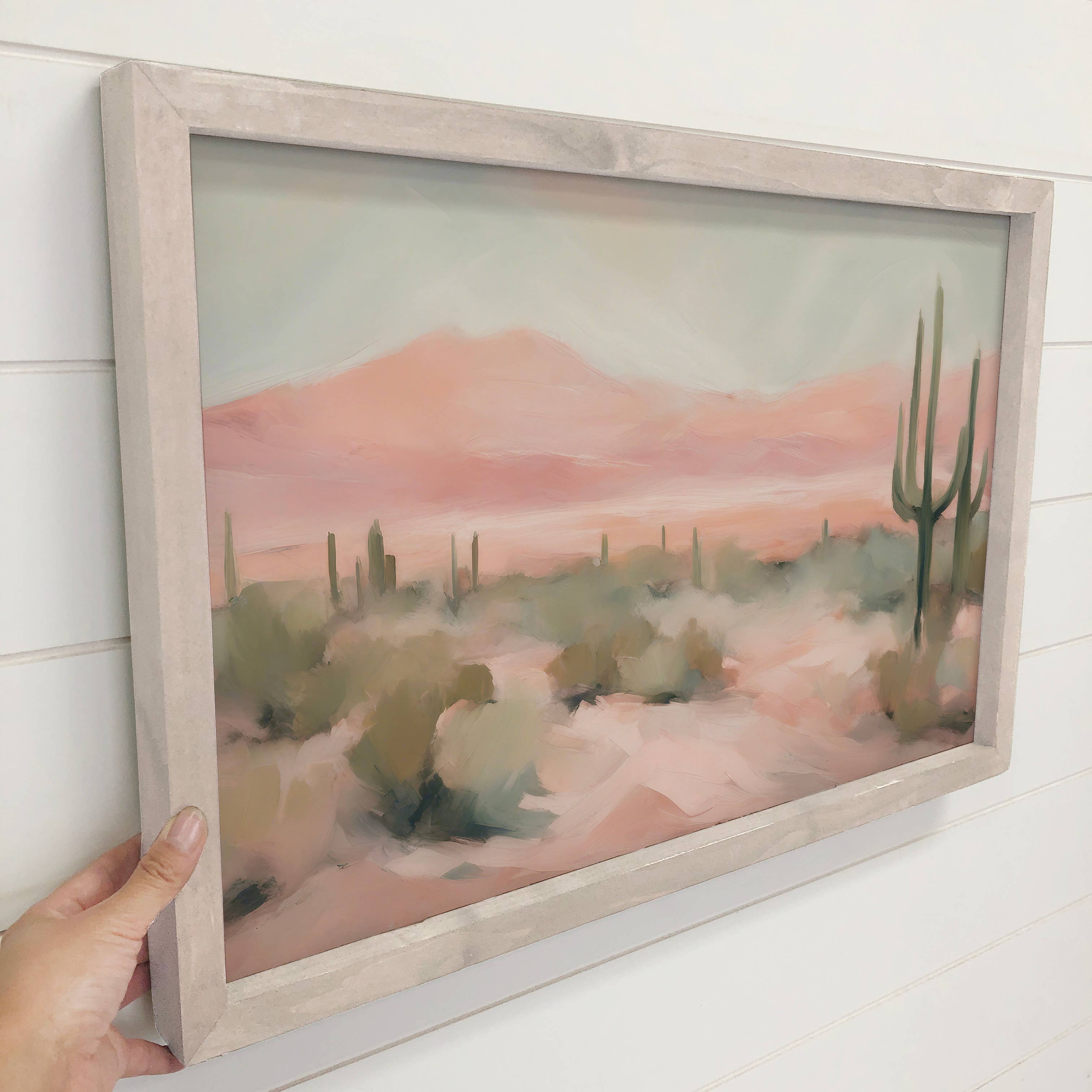 Soft Desert Mirage - Desert Landscape Canvas Art - Framed