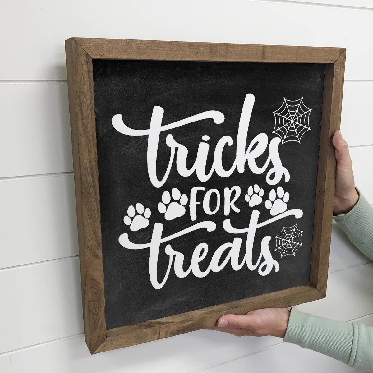 Tricks for Treats - Cute Framed Word Sign - Animal Wall Art