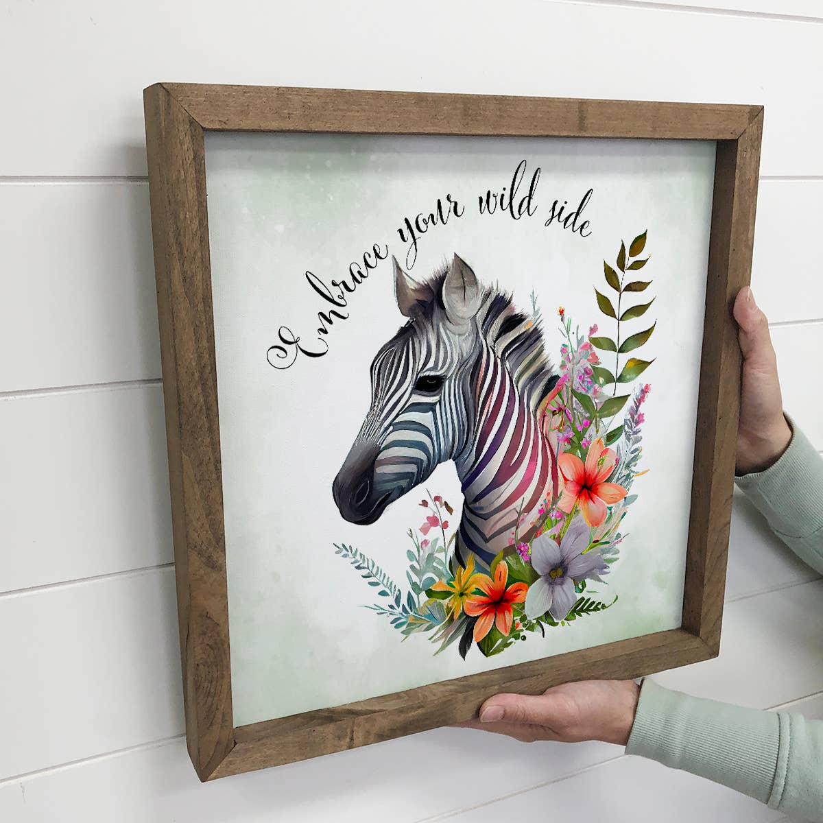 Zebra Wild Side - Zebra and Wildflowers -