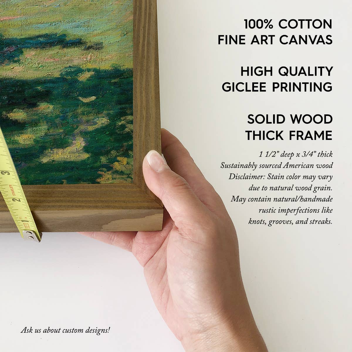 Green Valley View - Valley Landscape Canvas Art - Wood Frame