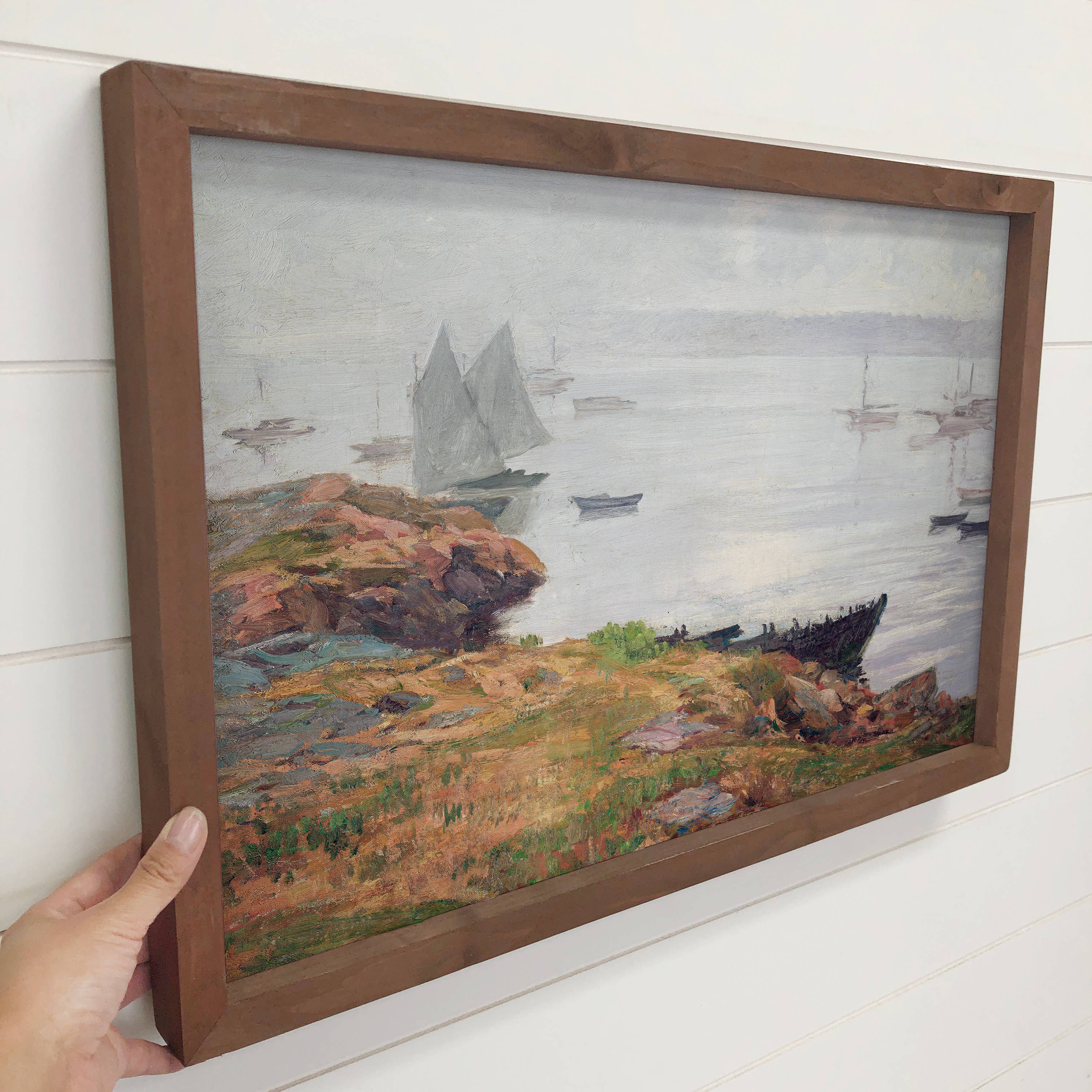 New England Coast - Landscape Canvas Art - Wood Framed Art