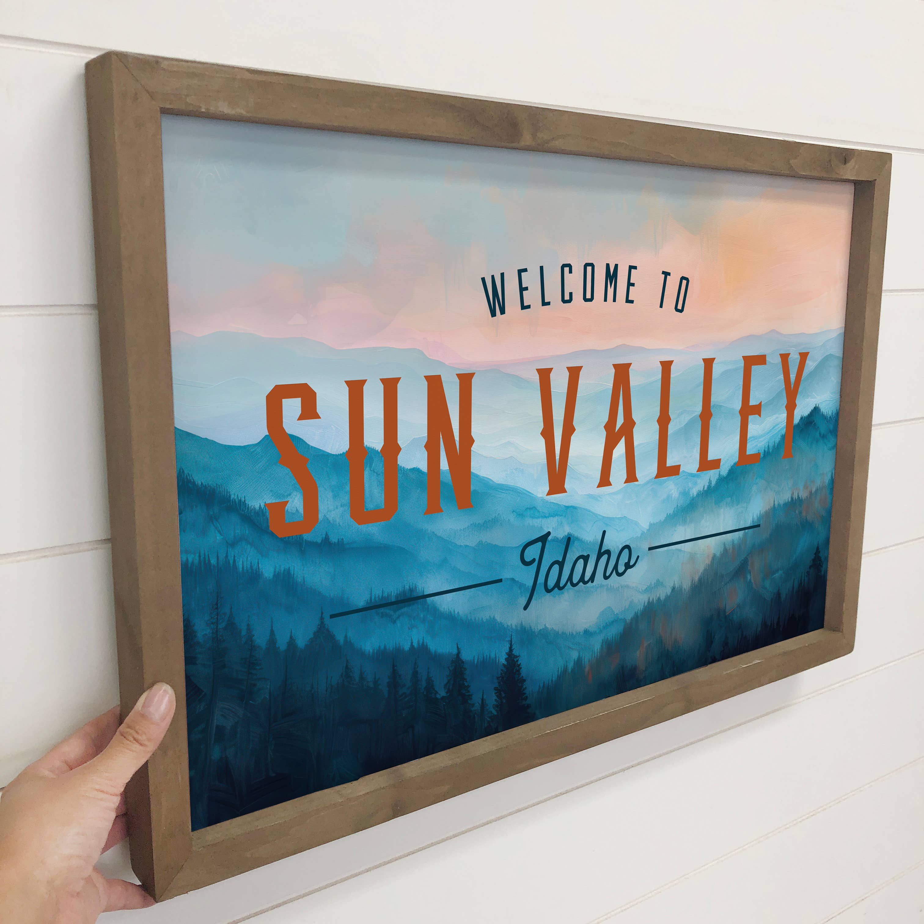Blue Mountains Welcome To Custom Town - Custom Canvas Art
