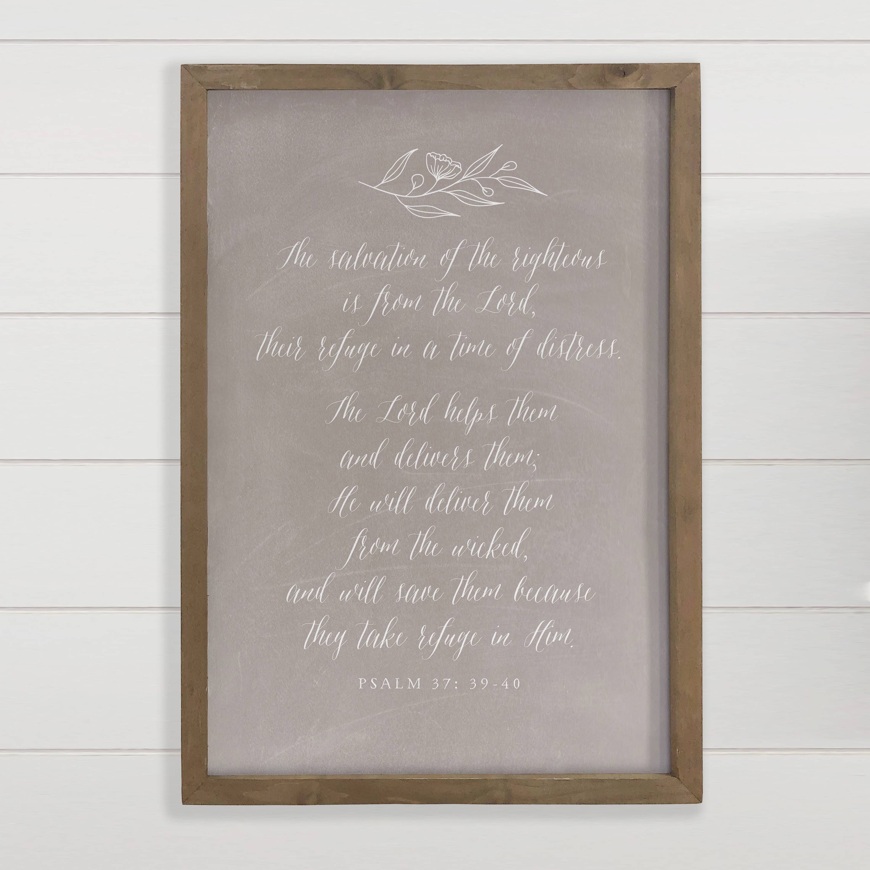 Refuge Verse - Scripture Canvas Art - Wood Framed Artwork