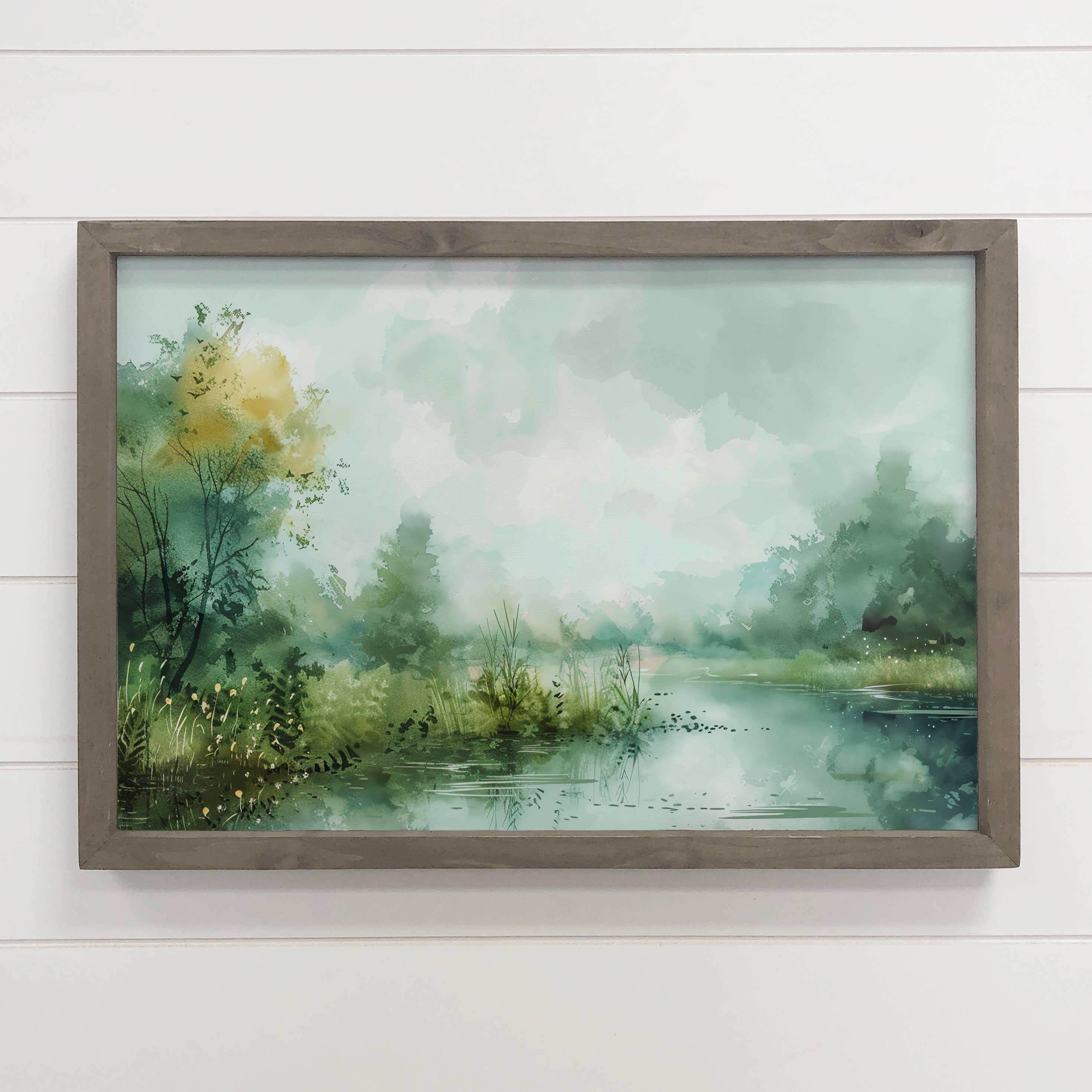 Tranquil River Scene - River Canvas Art - Wood Framed Art