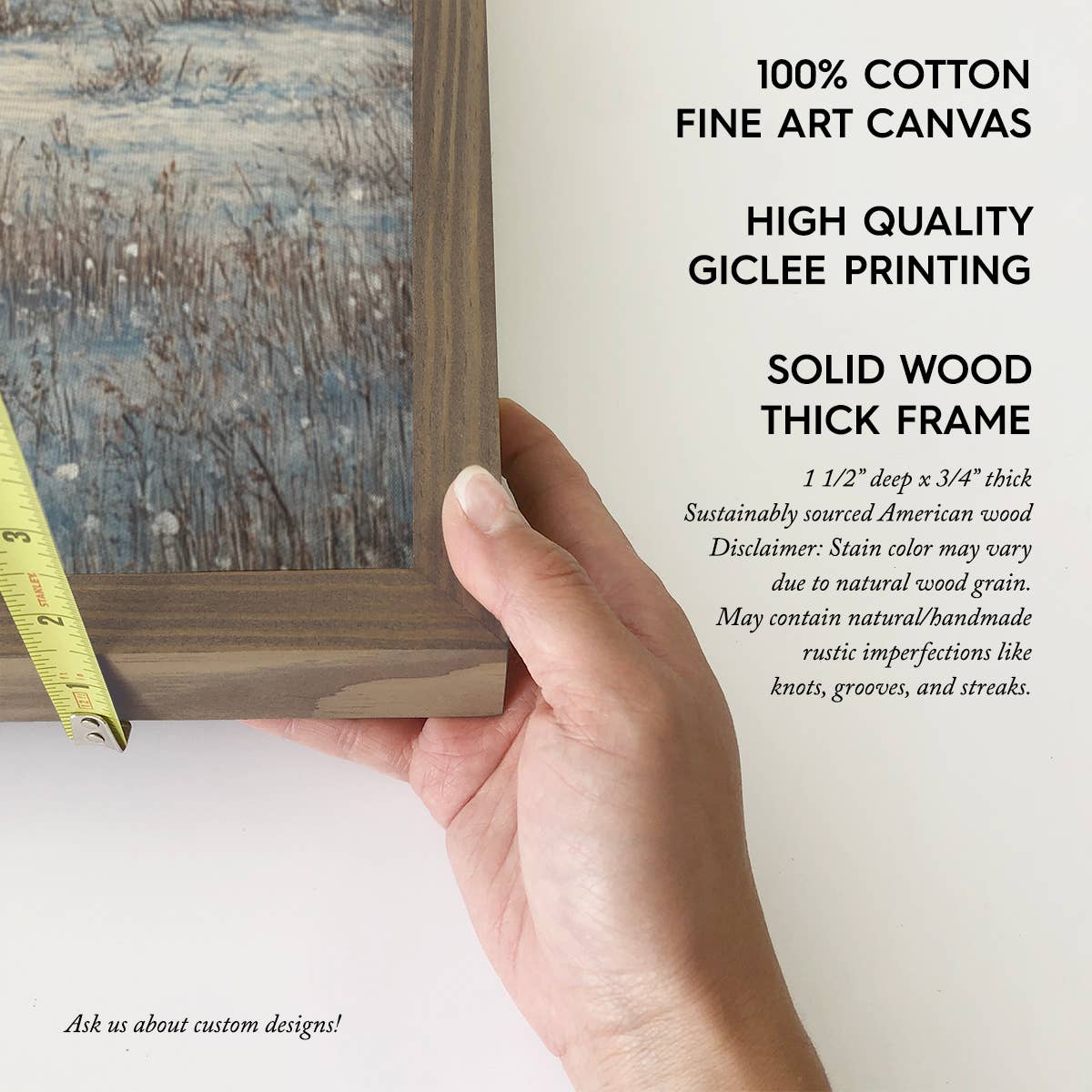 Custom Winter in the Midwest - Cabin Canvas Art - Wood Frame