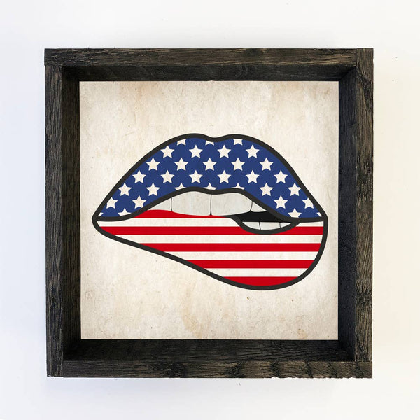 American Lips - Sassy American Flag Lips - 4th of July Art